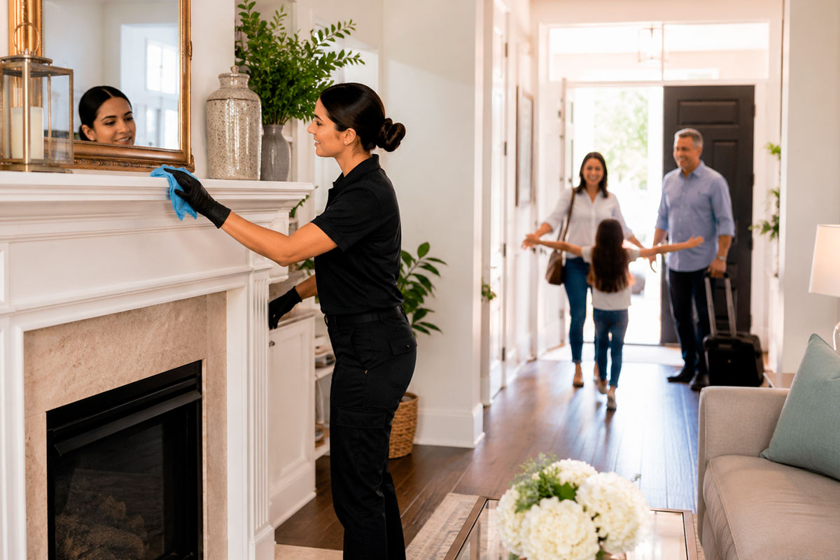 house cleaning before family visits