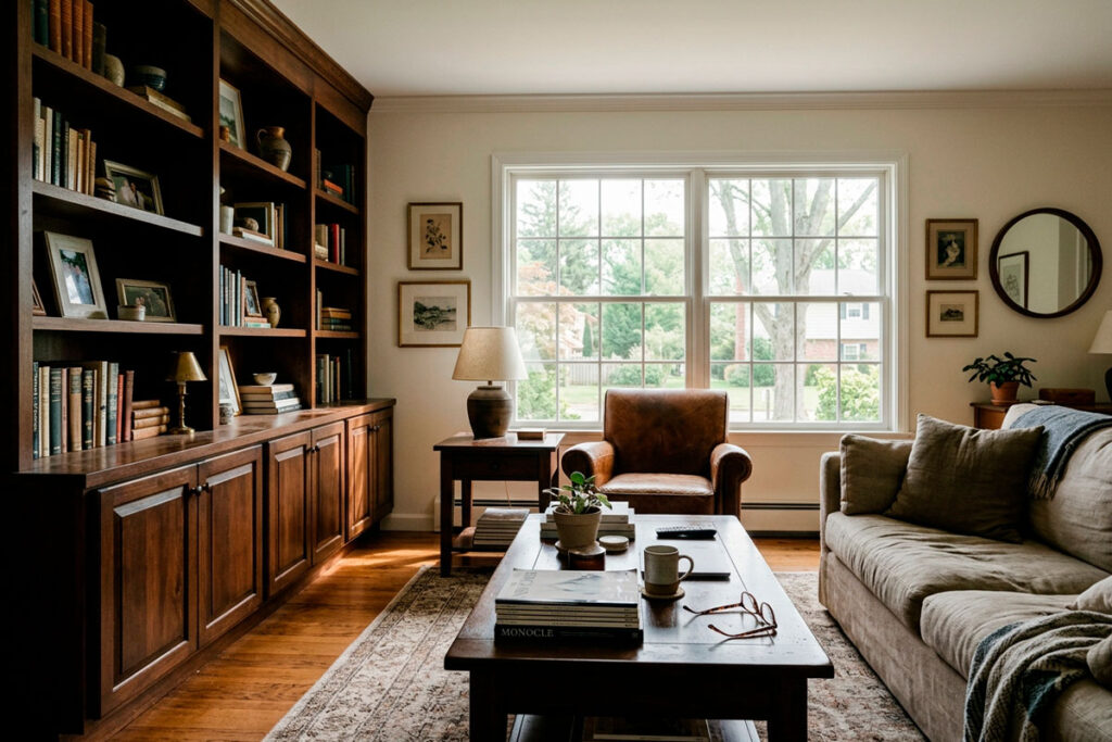 Dust visible on furniture and surfaces inside a suburban Monmouth County, New Jersey home