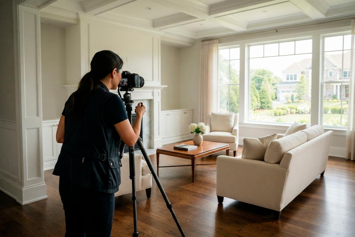 Residential interior prepared for professional listing photography